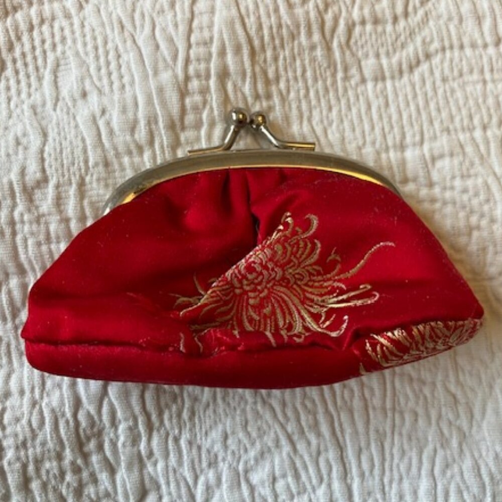 Red Silk Change Purse